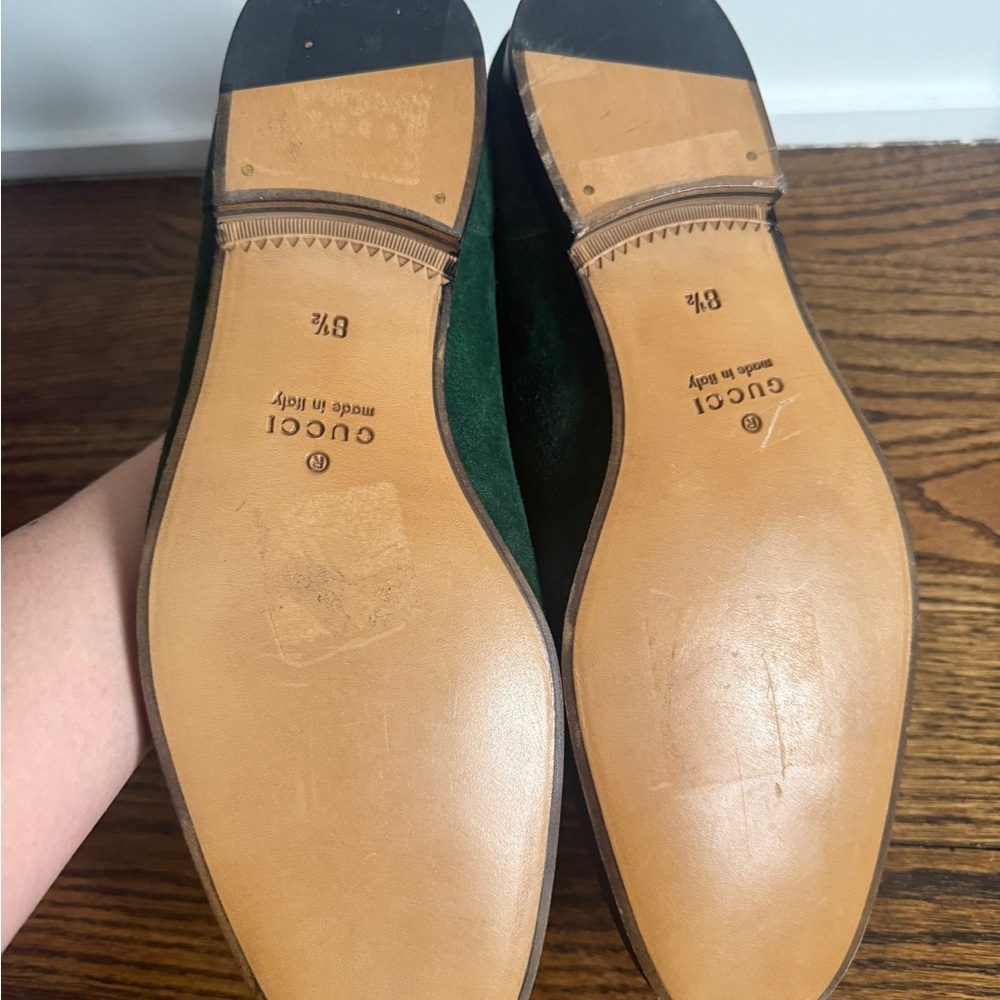 $1,090 Gucci Green Suede Loafers men’s 9 - Picture 7 of 12